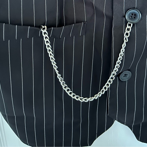 🖤Spirit Halloween Men’s Gangster Costume Pinstriped Vest With Hat🖤 - Picture 6 of 16